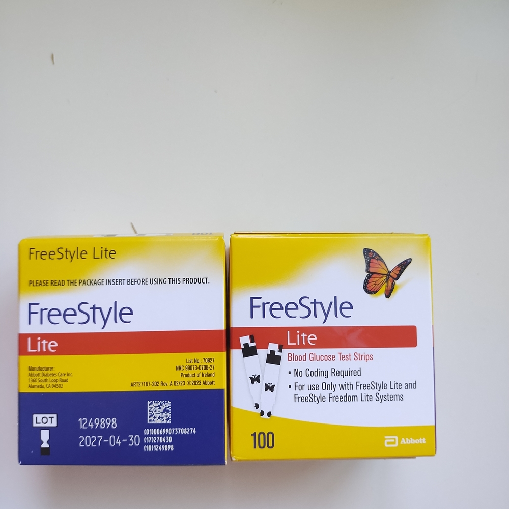Freestyle Lite Test Strips - Yellow and Red Packaging